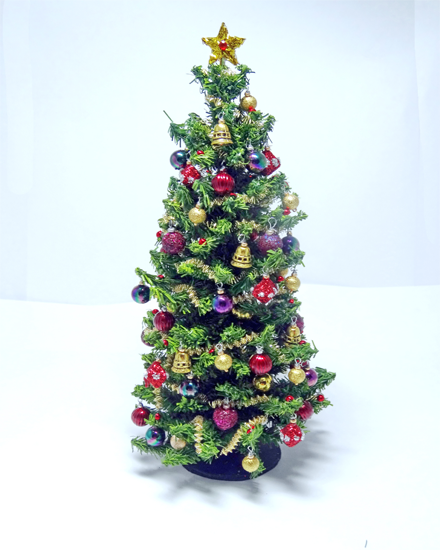 7"12th scale Luxury Berry & Red Christmas Tree (image for) 7"12th scale Luxury Berry & Red Christmas Tree